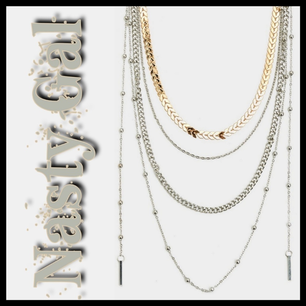 Nasty Gal ✦ Multilayered Gold Necklace ✦ Dainty Layering Chains Statement Chic